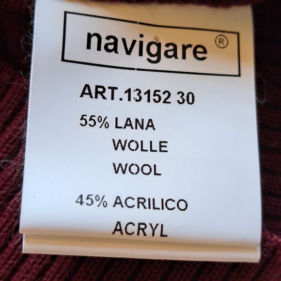 NAVIGARE Italy mens SWEATER SIZE M WOOL BLEND Sublime details High End GORPCORE - Picture 10 of 12